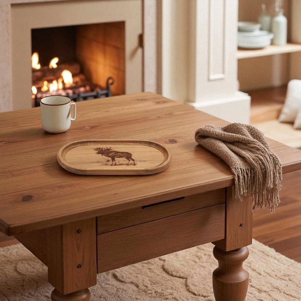Medium Rustic Moose Trinket Tray