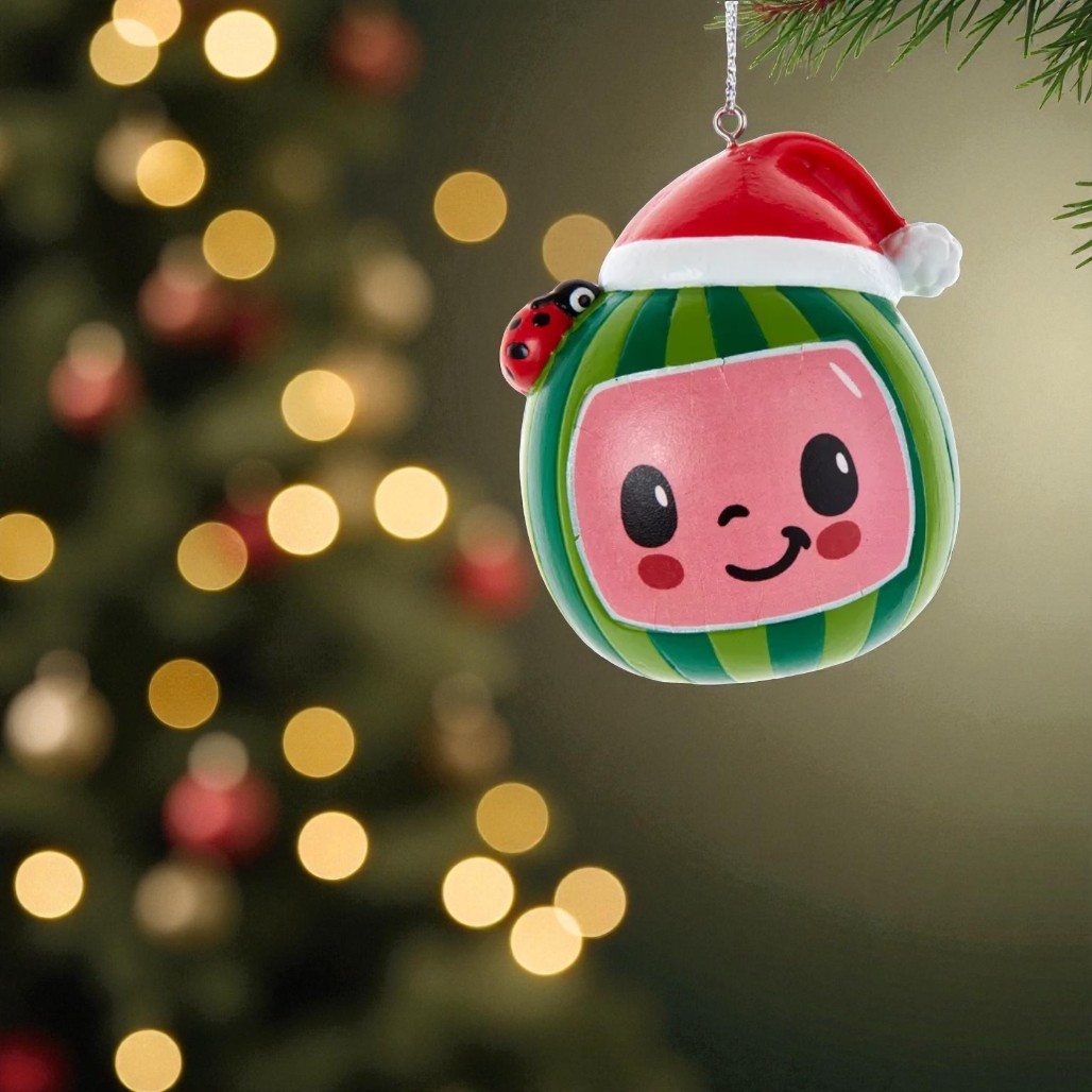 Cocomelon Watermelon With Santa Hat Ornament