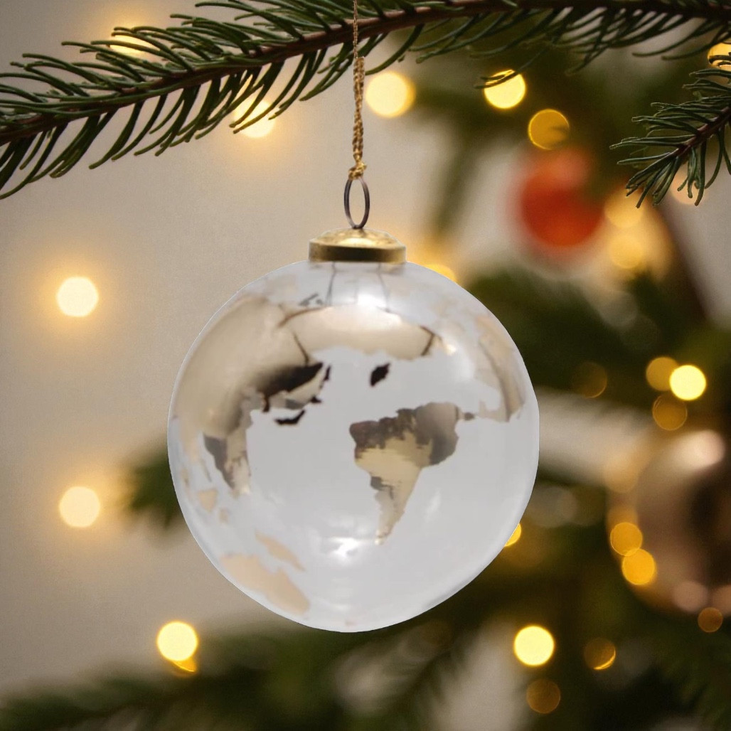 Glass Globe Ornament – Gold | 5 Inch