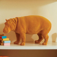 Flocked Hippo – Mustard Yellow | 8.5 Inch