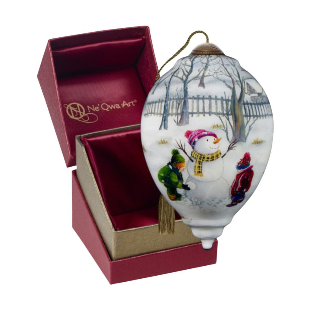 Ne’Qwa Art Snowman by Gate & House Glass Ornament – 5.5 Inch