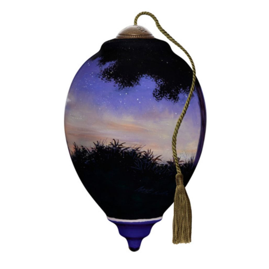 Ne’Qwa Art Holy Family with Trees Glass Ornament – 5.75 Inch