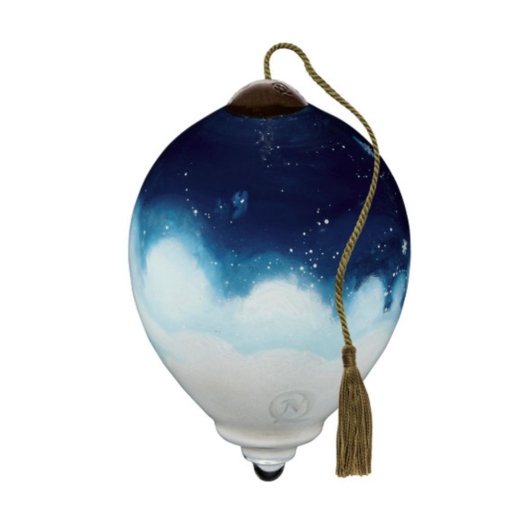 Ne’Qwa Art Praying Angel on Clouds Glass Ornament – 3 Inch