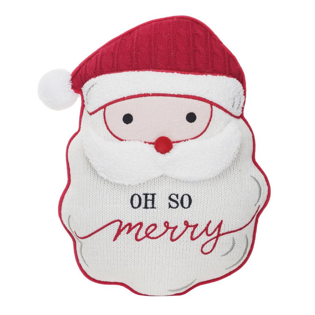 Santa Shaped Pillow – Oh So Merry | 17 Inch