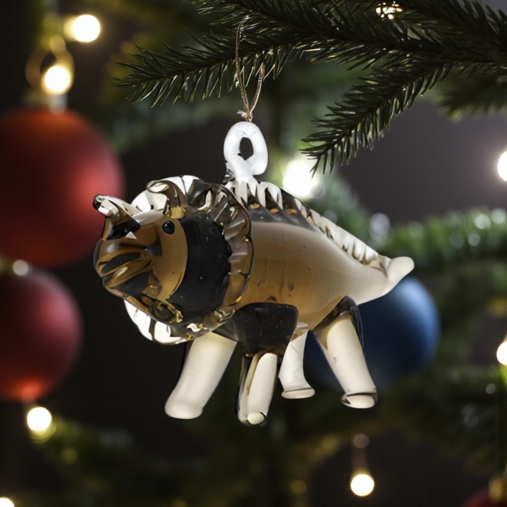 Glass Triceratops Ornament | 3 Inch