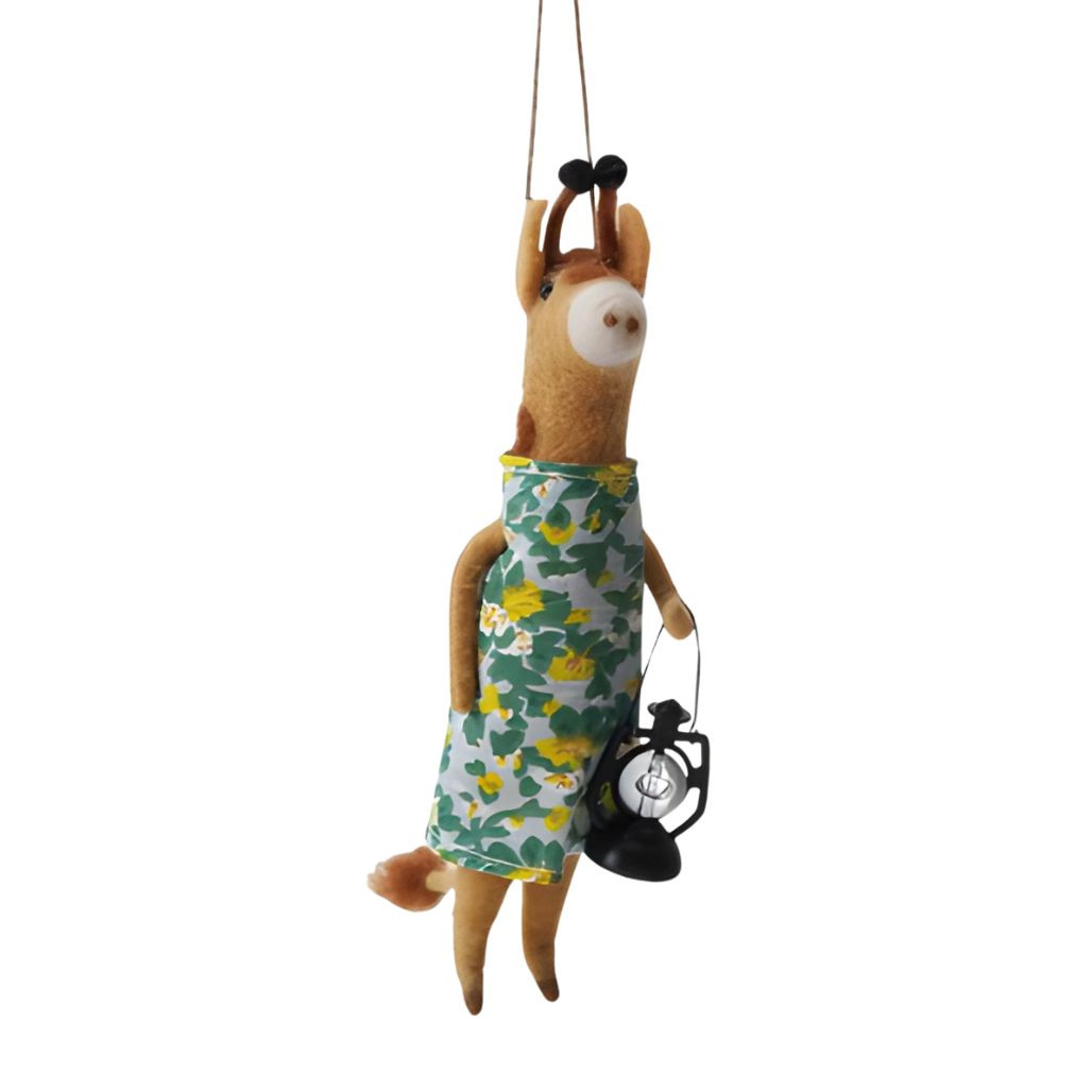 Wool Felt Camping Giraffe Ornament | 3-Inch