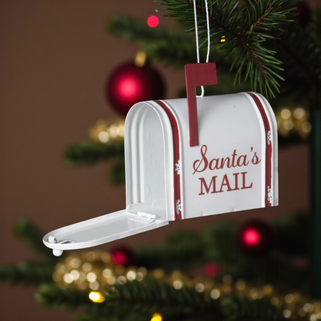 White Metal Mailbox Ornament | 4 Inch
