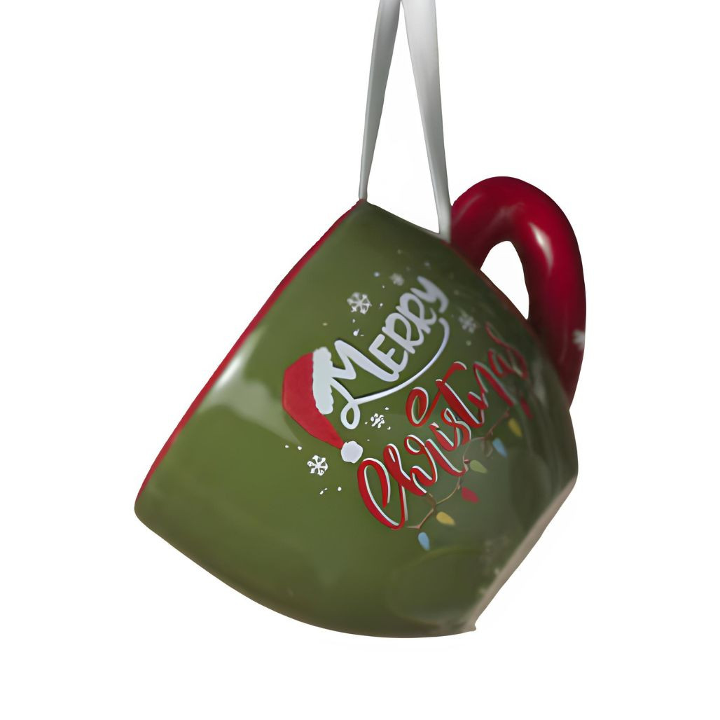 Holiday Green Teacup Ornament | 3 Inch