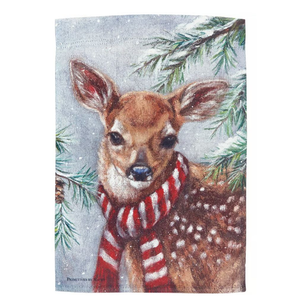 Winter Deer Garden Flag | Double-Sided 12x18 Inch