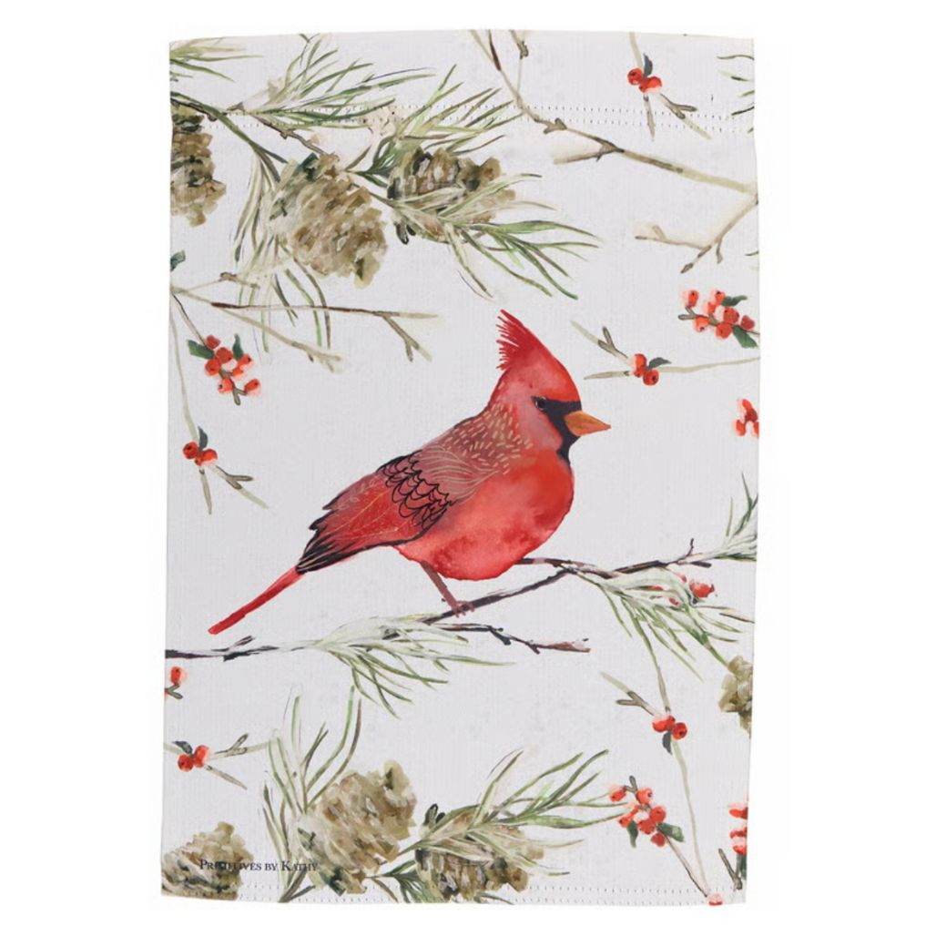 Winter Cardinal Garden Flag | Double-Sided 12 x 18 Inch