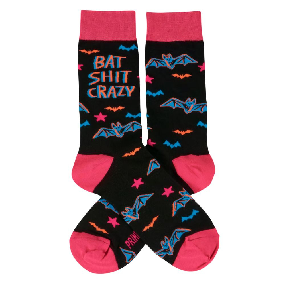 Bat Crazy Halloween Socks | One Size Fits Most