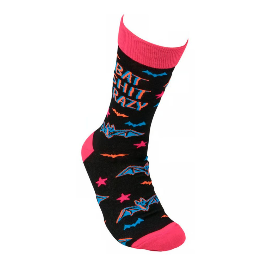 Bat Crazy Halloween Socks | One Size Fits Most