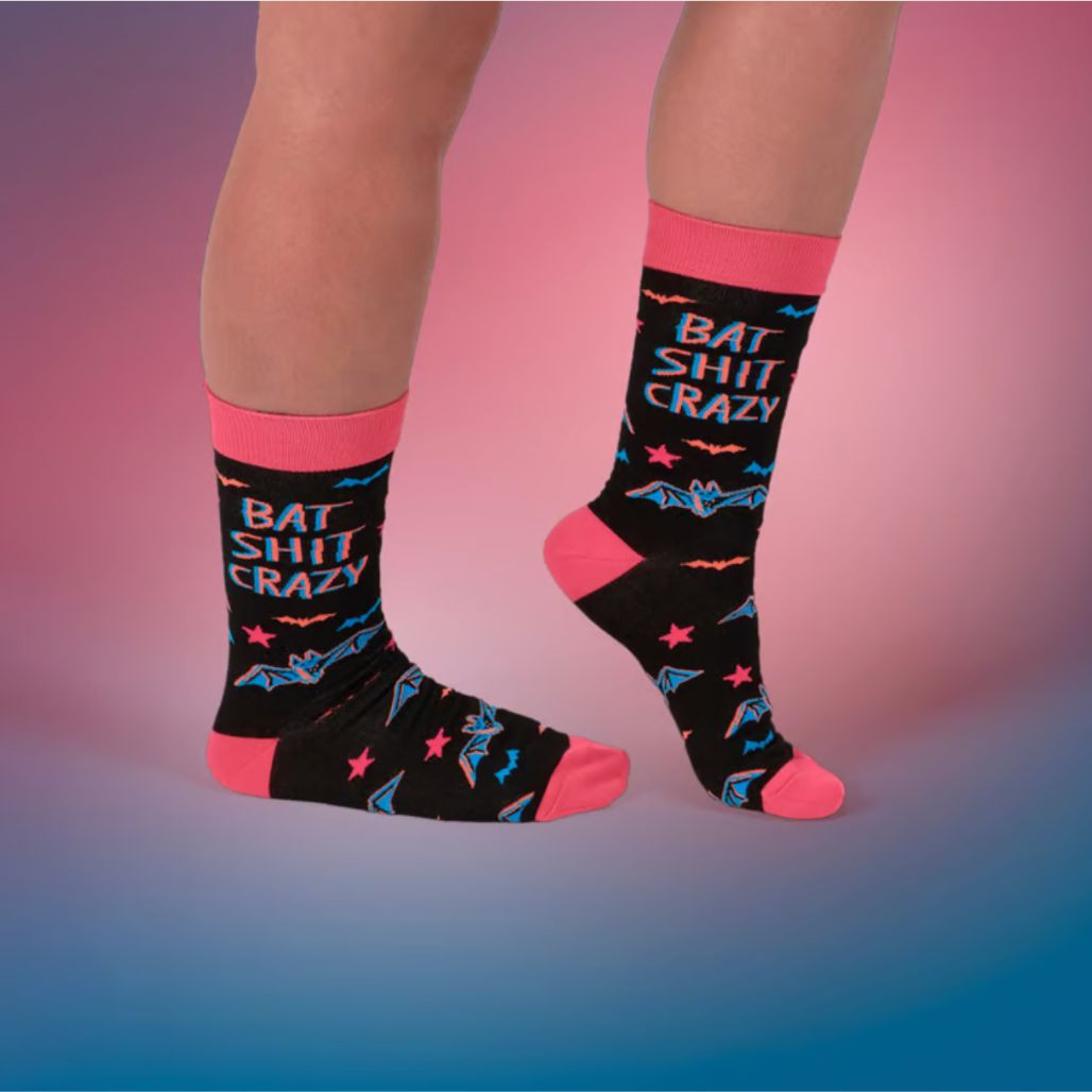 Bat Crazy Halloween Socks | One Size Fits Most