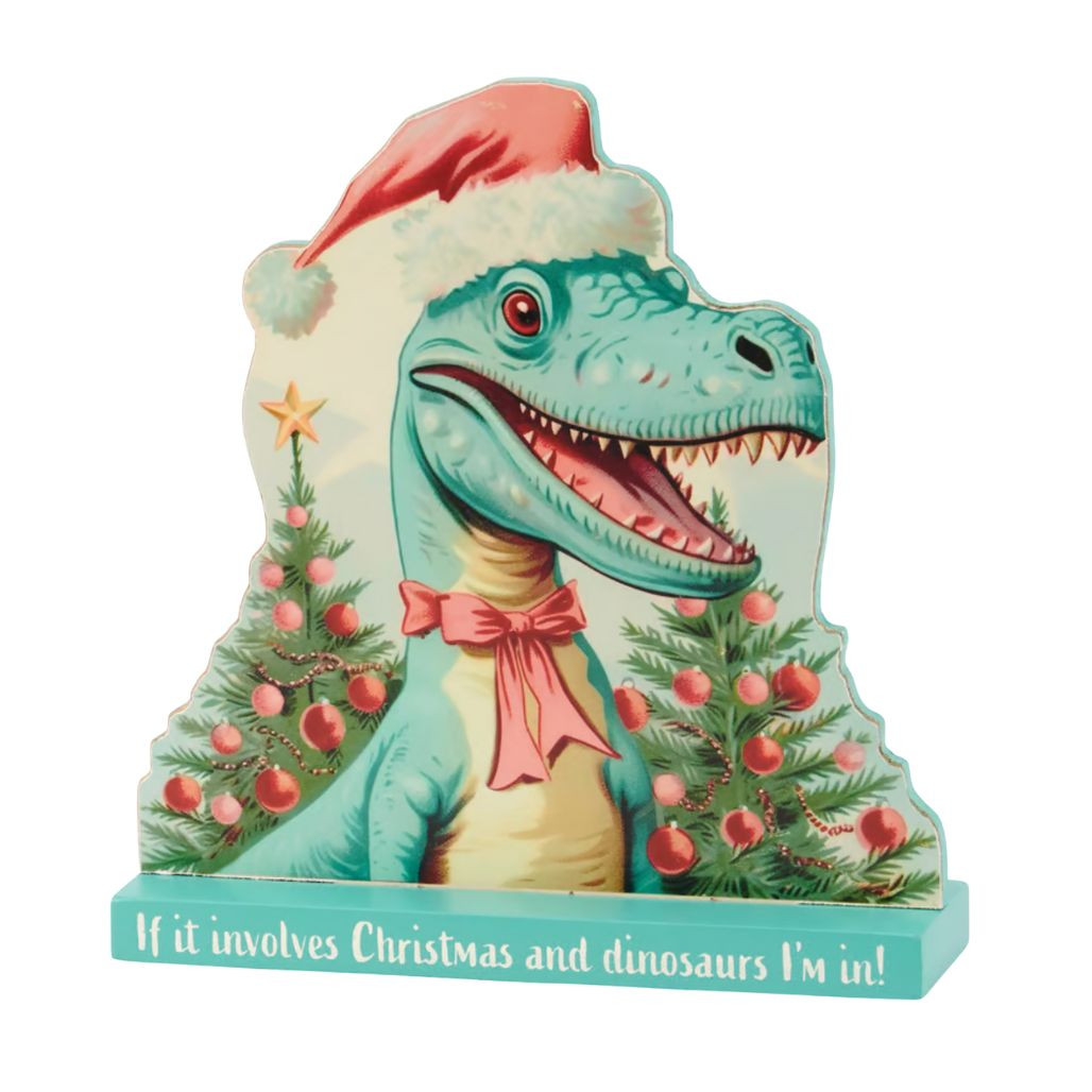Dino Christmas Stand-Up Décor | 6 x 6 Inch