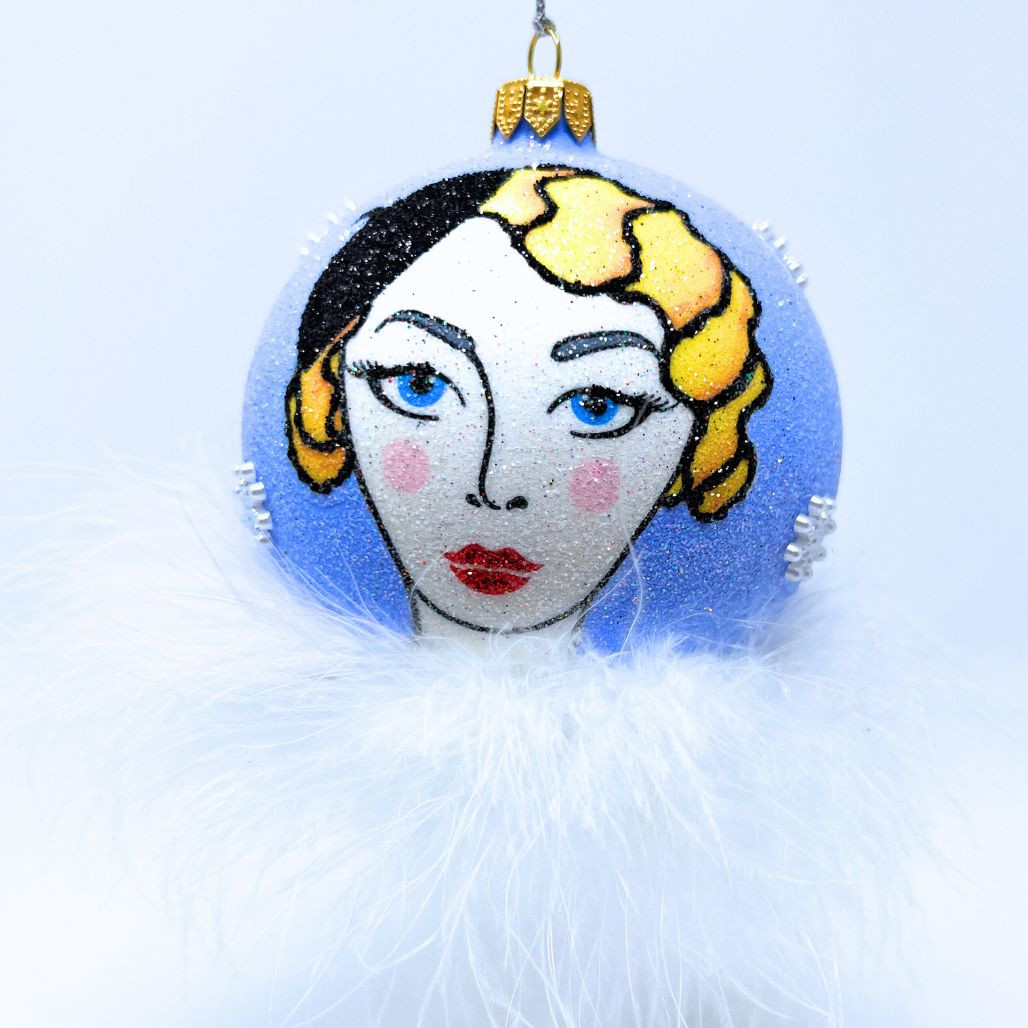 Thomas Glenn "Hiver" Ball Christmas Ornament | Handcrafted Glass, 4"