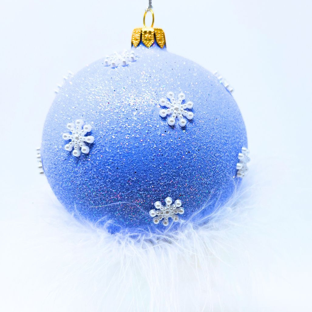 Thomas Glenn "Hiver" Ball Christmas Ornament | Handcrafted Glass, 4"