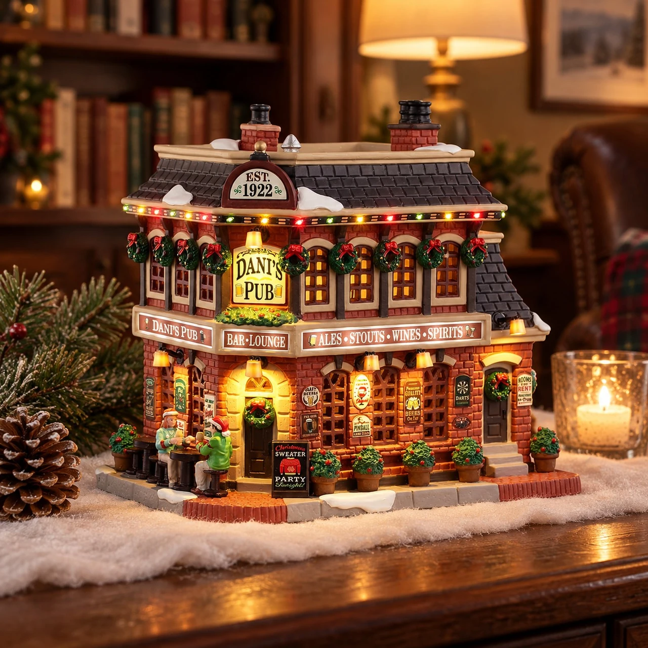 Lemax Caddington Dani’s Pub | Lighted Porcelain Building