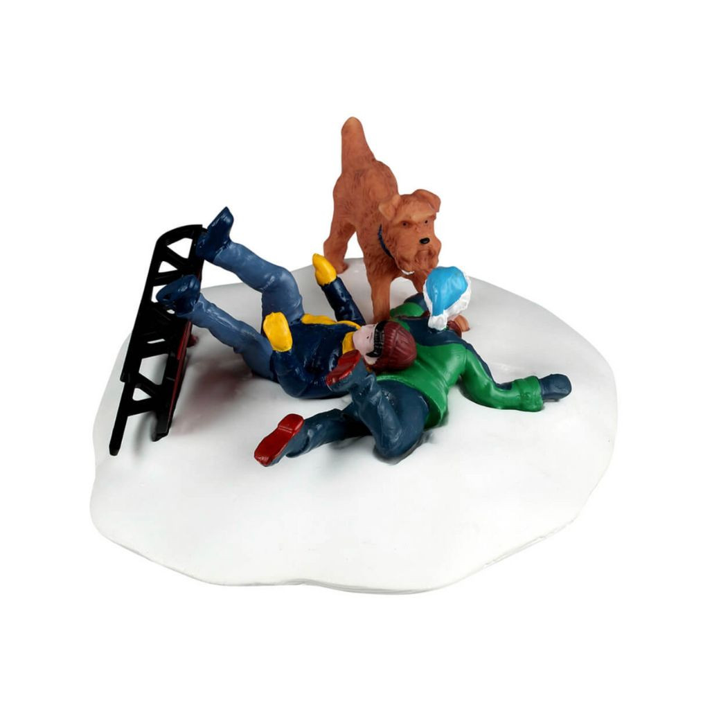 Lemax Winter Wipeout Table Accent | Snowy Sled Scene