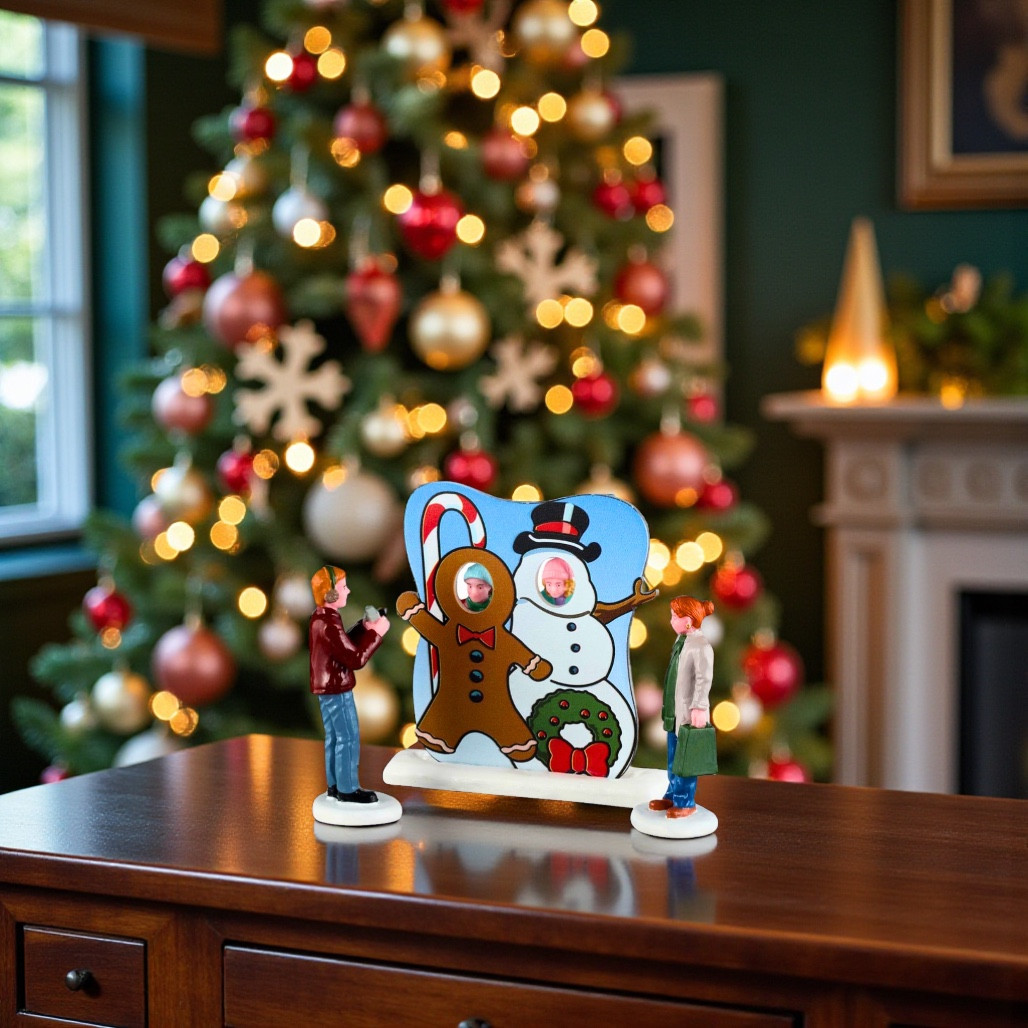 Lemax Harvest Crossing Frosty Photo Op Figurine | Fun Holiday Scene