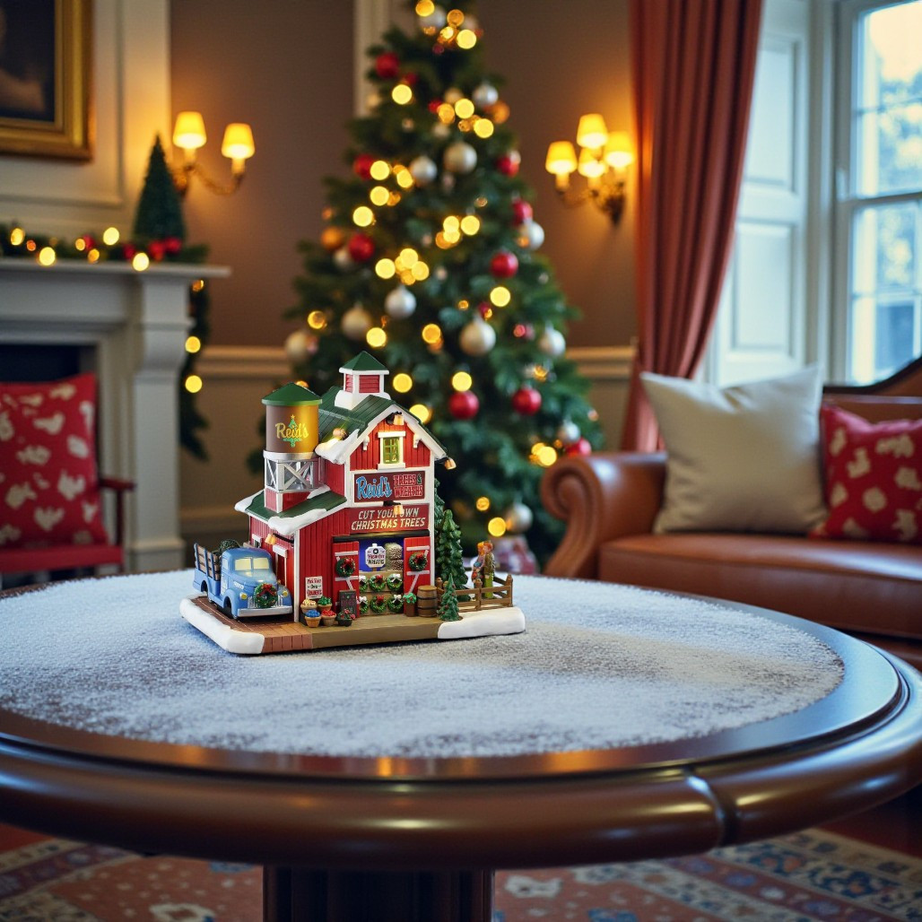 Lemax Harvest Crossing Reid’s Trees & Wreaths | Lighted, 7.6in