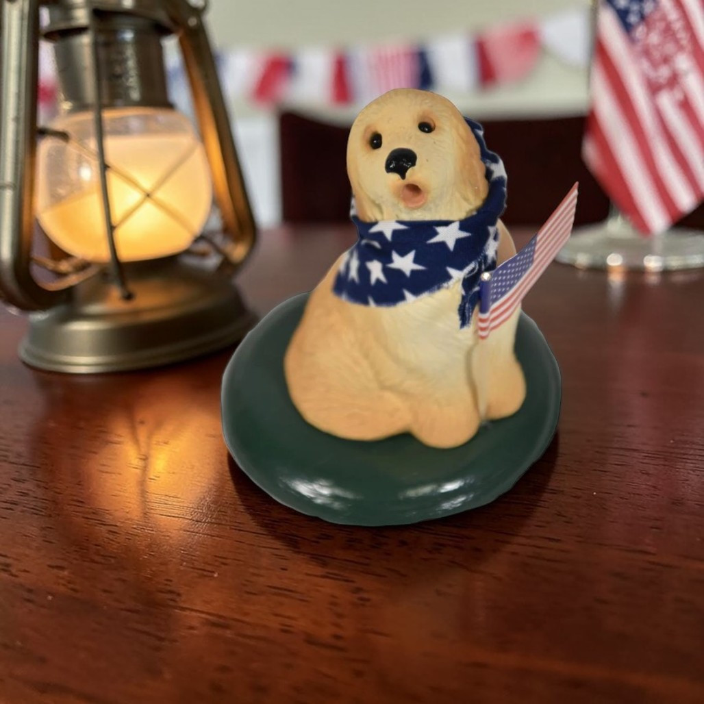 Byers’ Choice Patriotic Retriever Figurine | Handmade