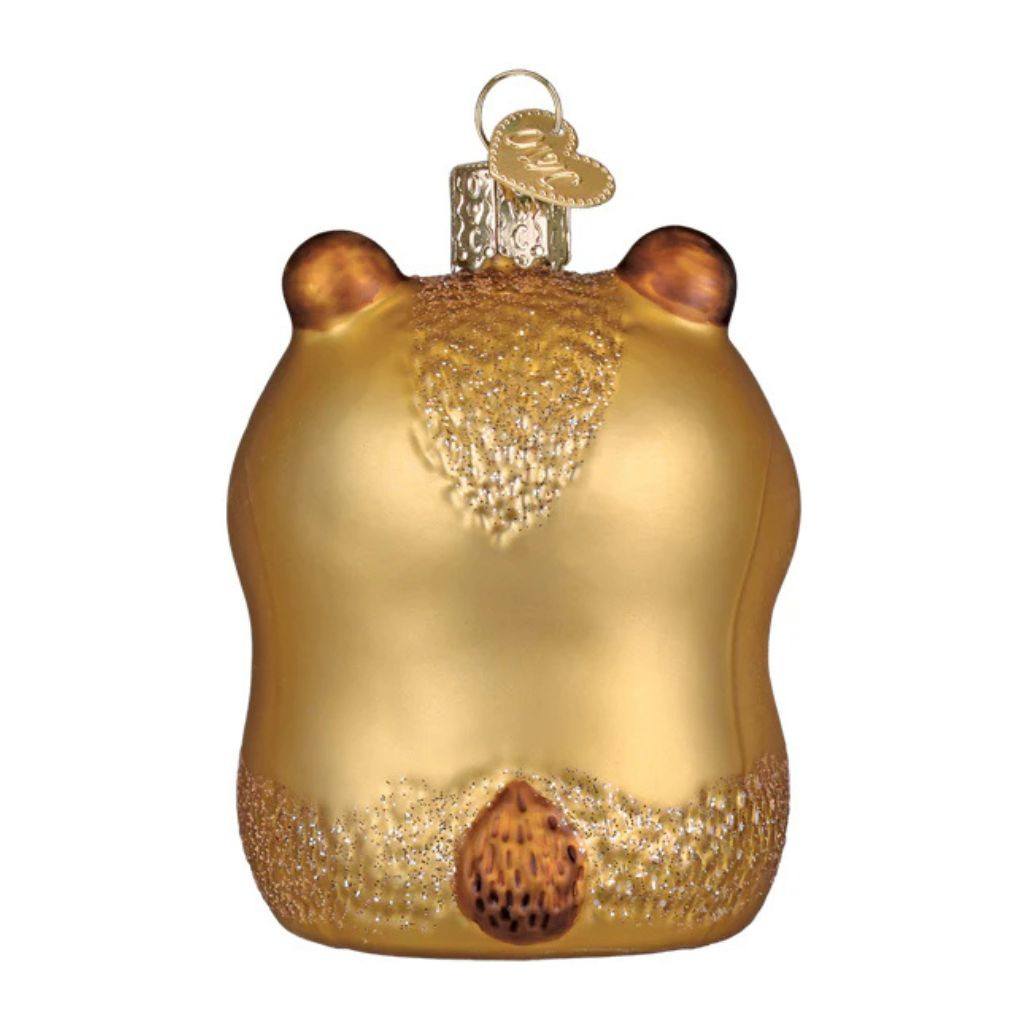 Old World Christmas Capybara Eating Donut Ornament | Glass