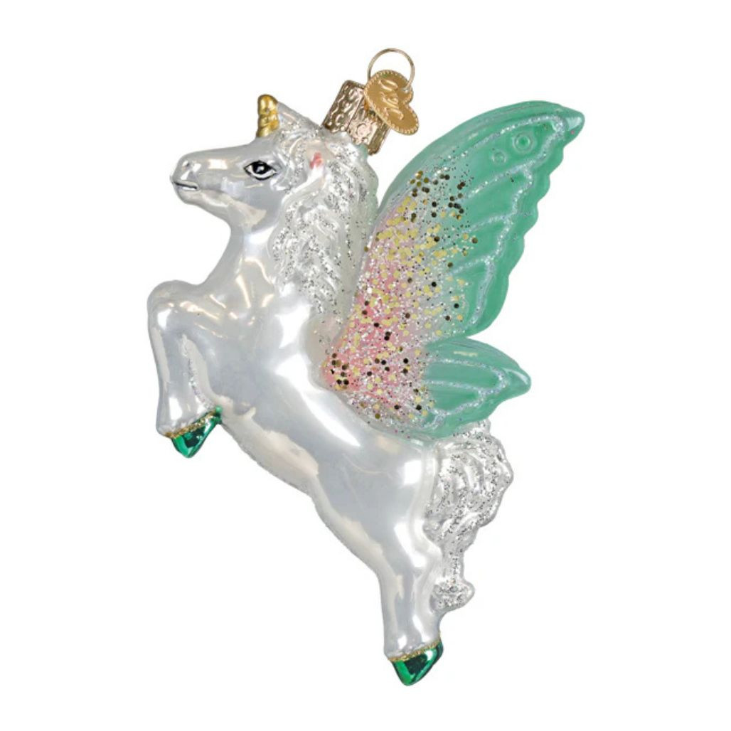 Old World Christmas Radiant Pegasus Ornament | 4.5in Glass