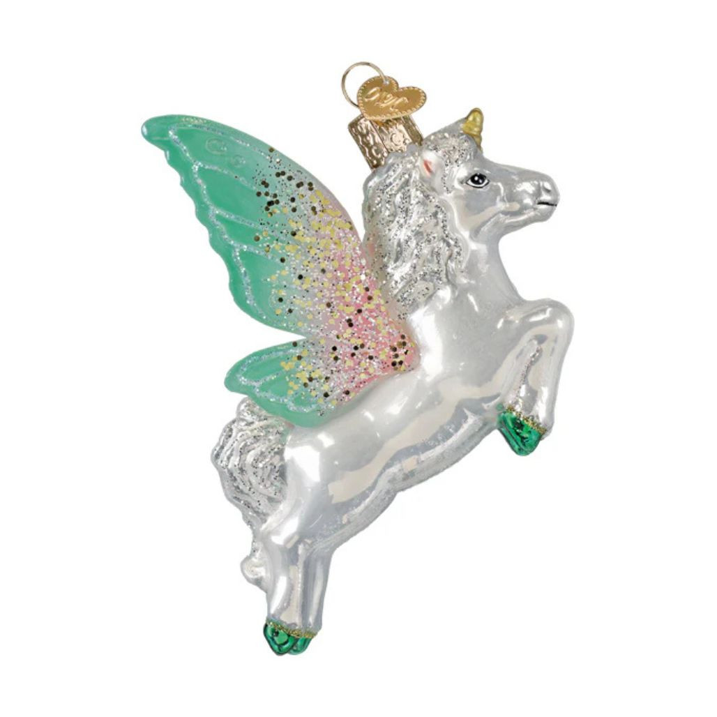 Old World Christmas Radiant Pegasus Ornament | 4.5in Glass
