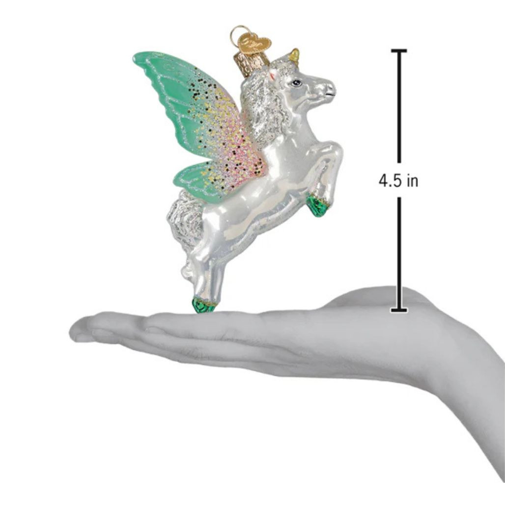 Old World Christmas Radiant Pegasus Ornament | 4.5in Glass