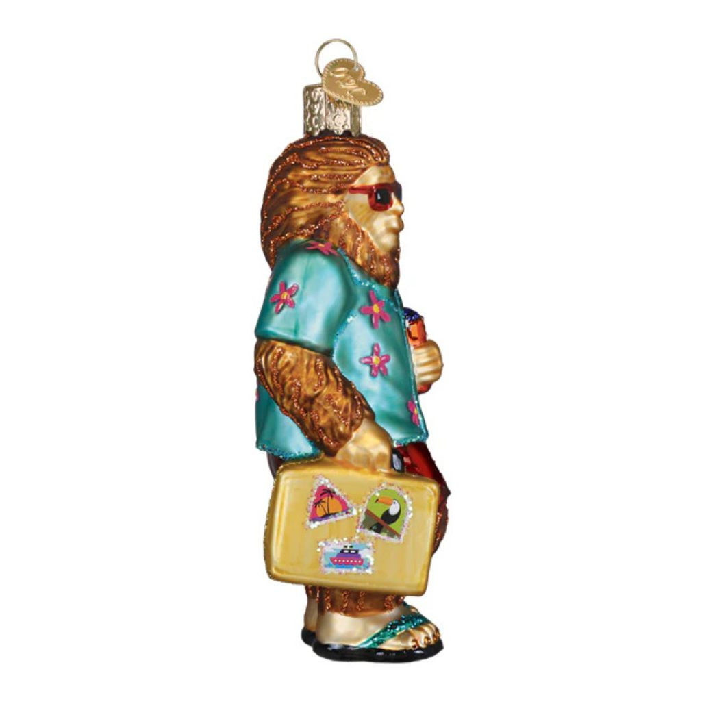 Old World Christmas Sasquatch Gone Tropics Ornament | Blown Glass