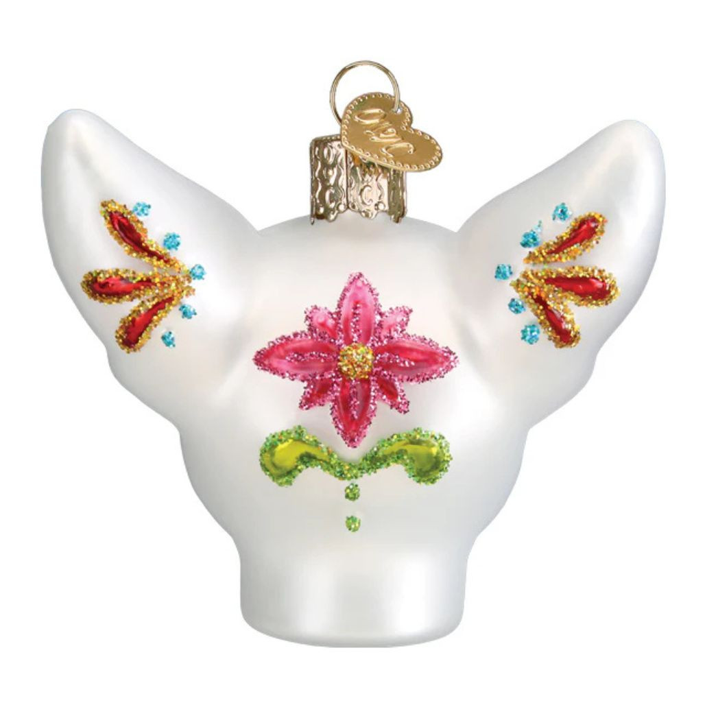 Old World Christmas Dia De Los Muertos Dog Ornament | Blown Glass