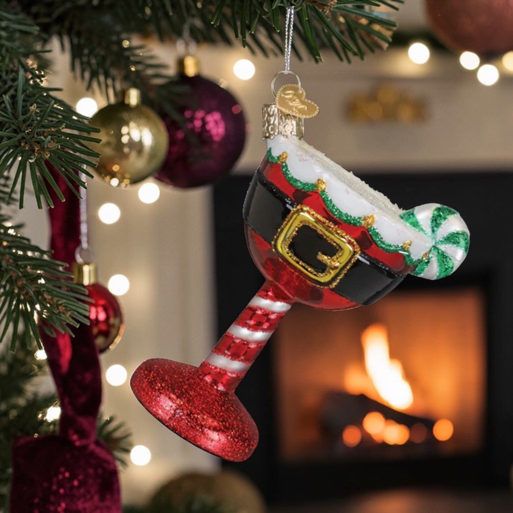 Old World Christmas Santa Cocktail Ornament | Blown Glass