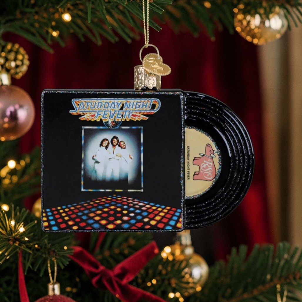 Old World Christmas Saturday Night Fever Album Ornament | Glass