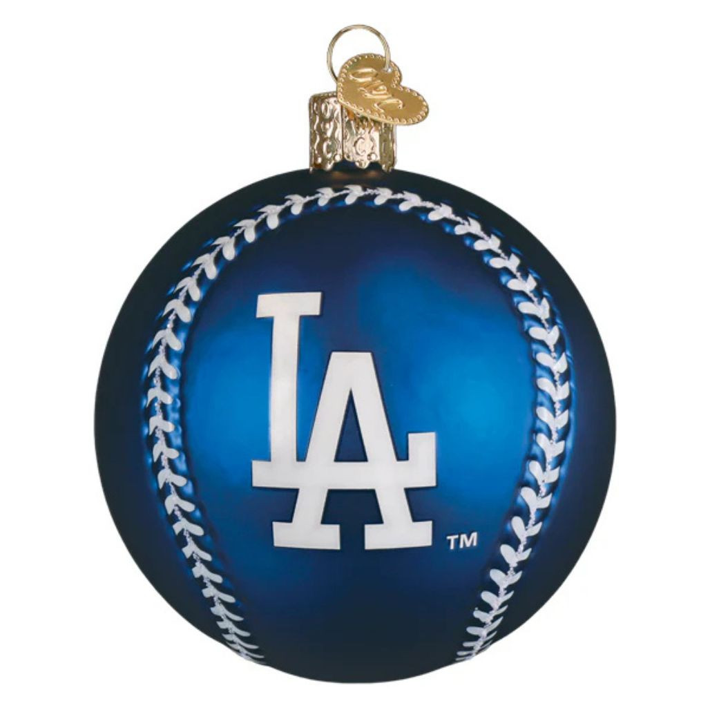 Old World Christmas Dodgers Baseball Ornament | Blown Glass