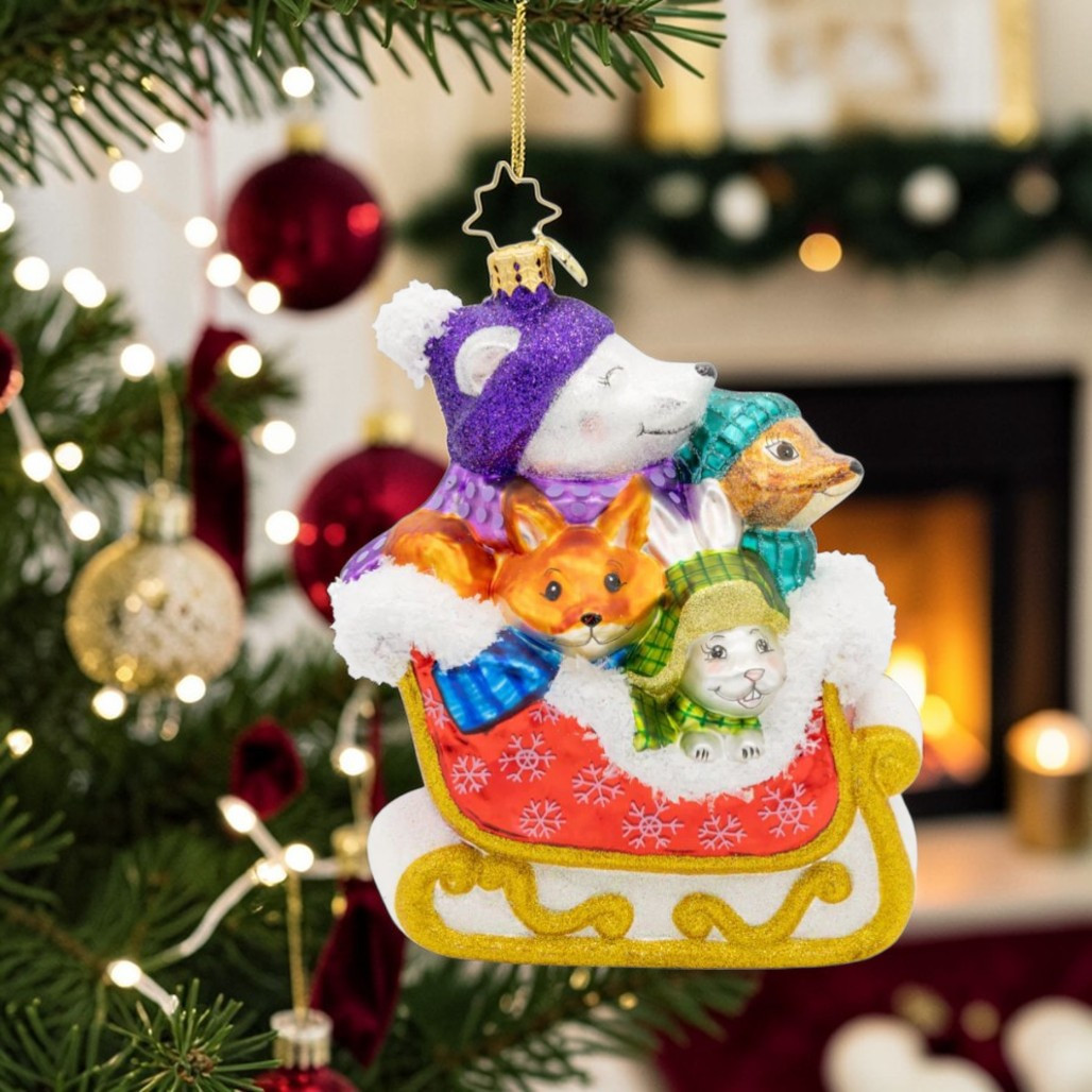 Christopher Radko Tiny Tails & Jingle Bells Ornament | 5.25in