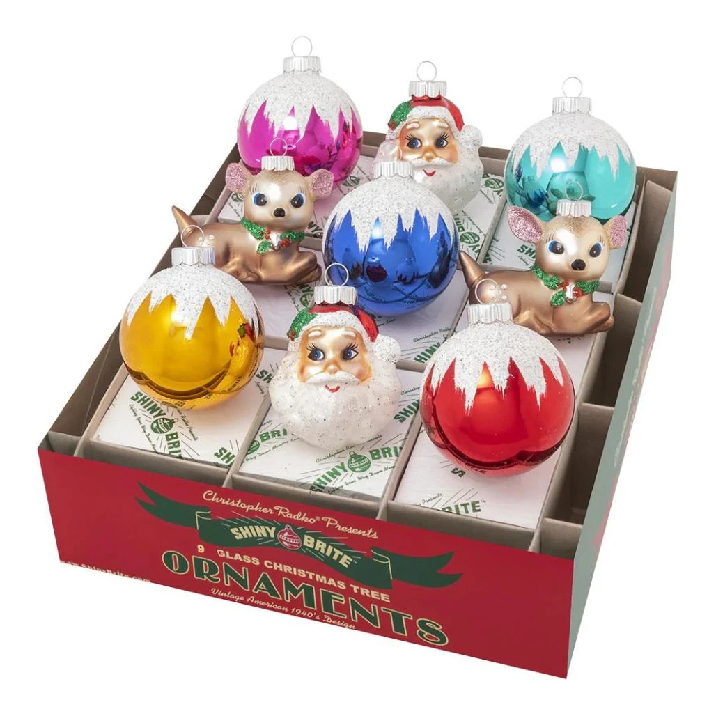 Christopher Radko Christmas Confetti Figures and Round Set | 2.5in