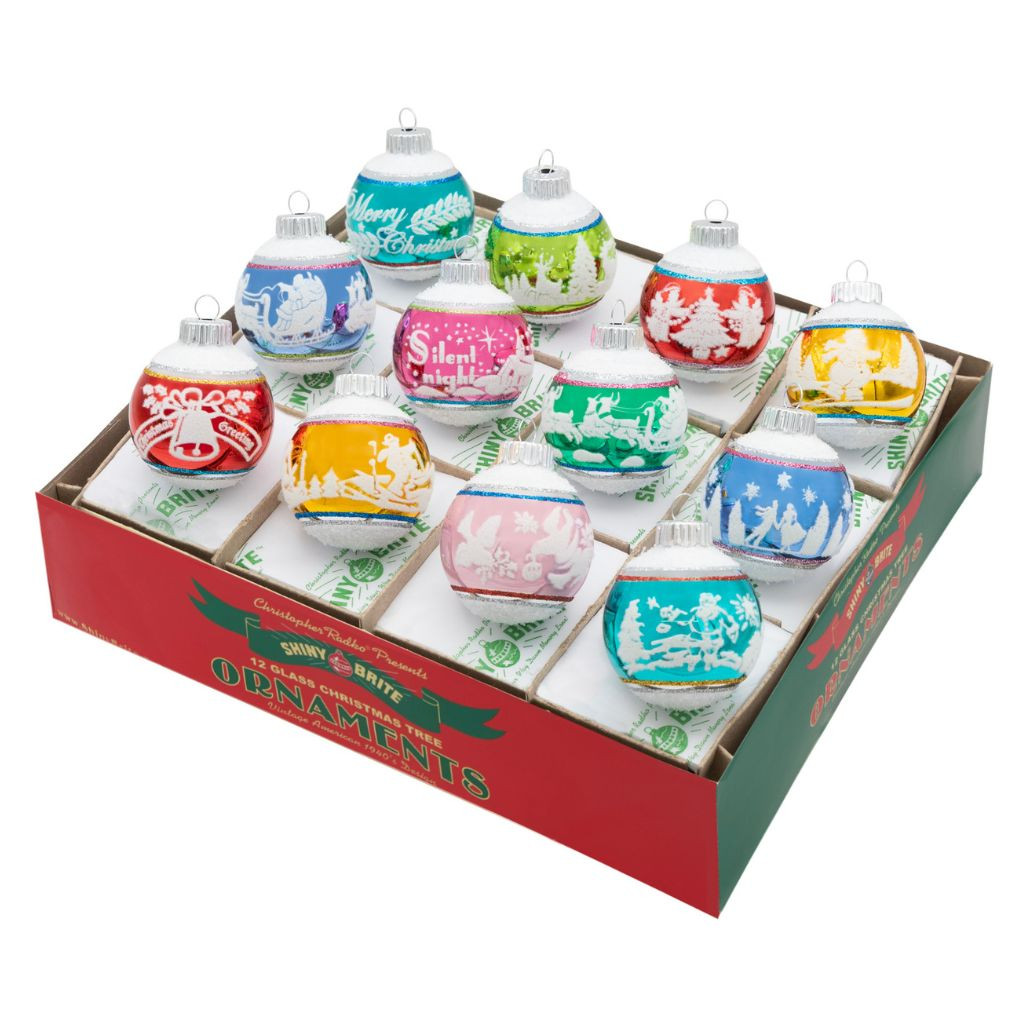 Christopher Radko Signature Flocked Rounds Set | 1.75in