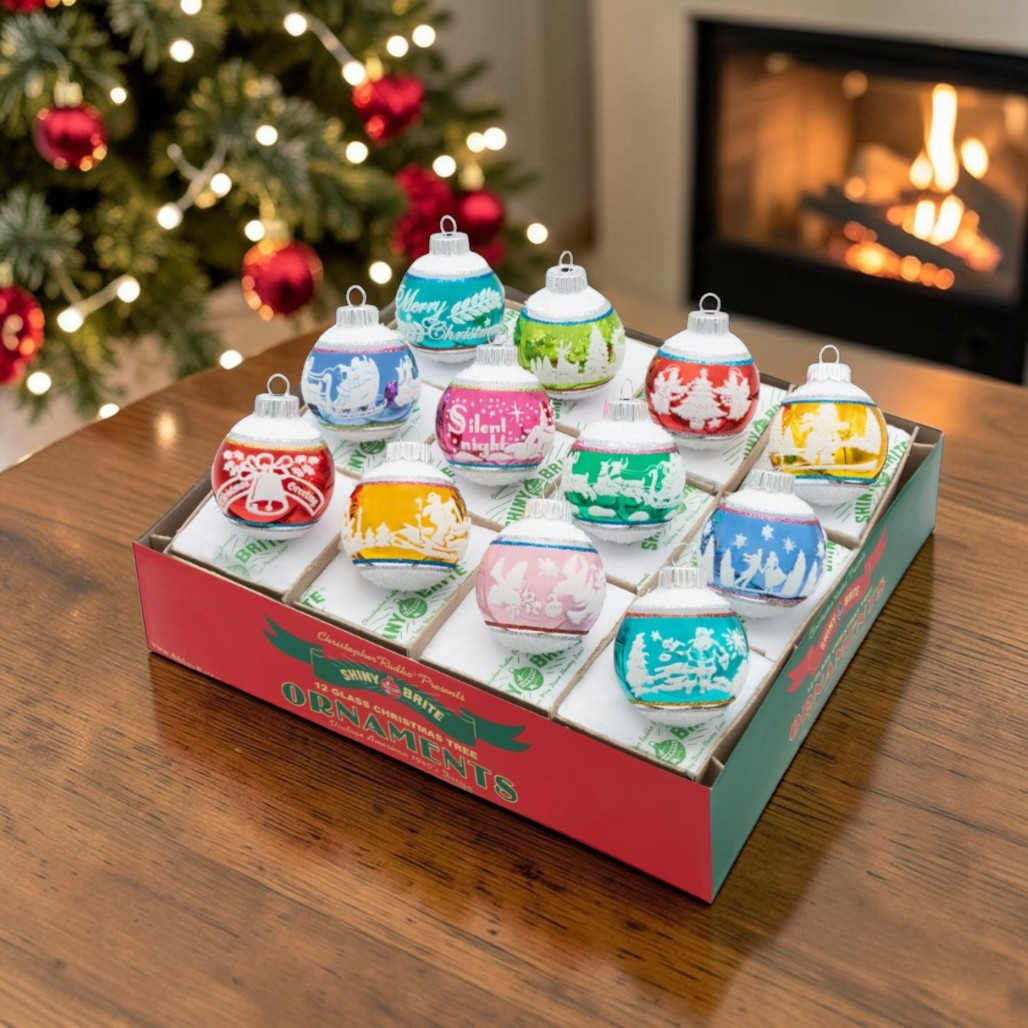 Christopher Radko Signature Flocked Rounds Set | 1.75in