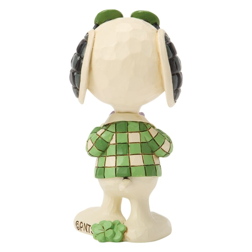 Jim Shore Snoopy In Plaid Mini | St. Patrick's Figurine