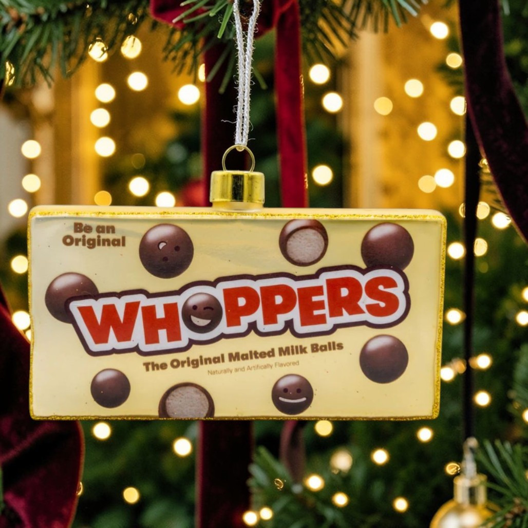 Kat & Annie Whoppers Candy Box Glass Ornament | 5"