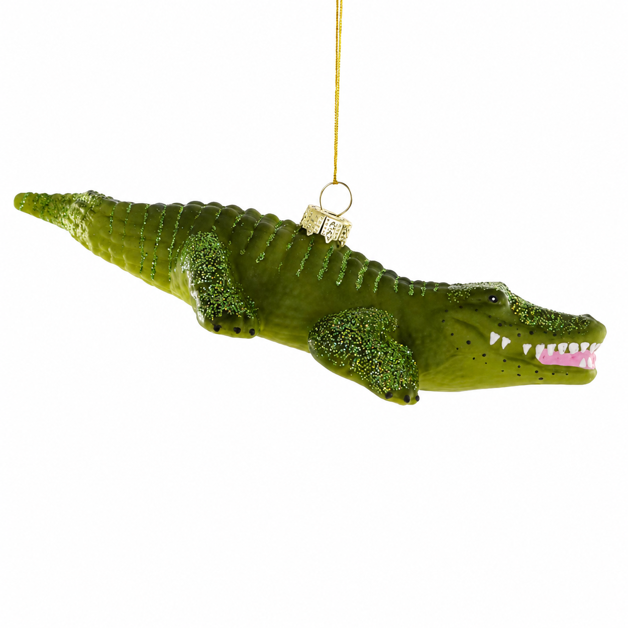 Cody Foster Crocodile Ornament | 6.5 Inch Glass