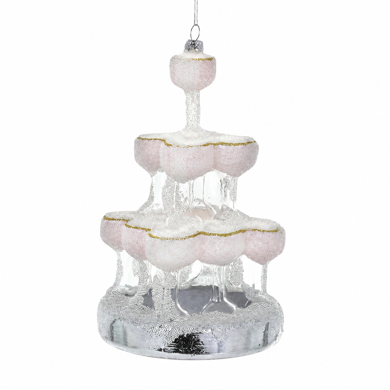 Cody Foster Champagne Tower Ornament | 6 Inch Glass