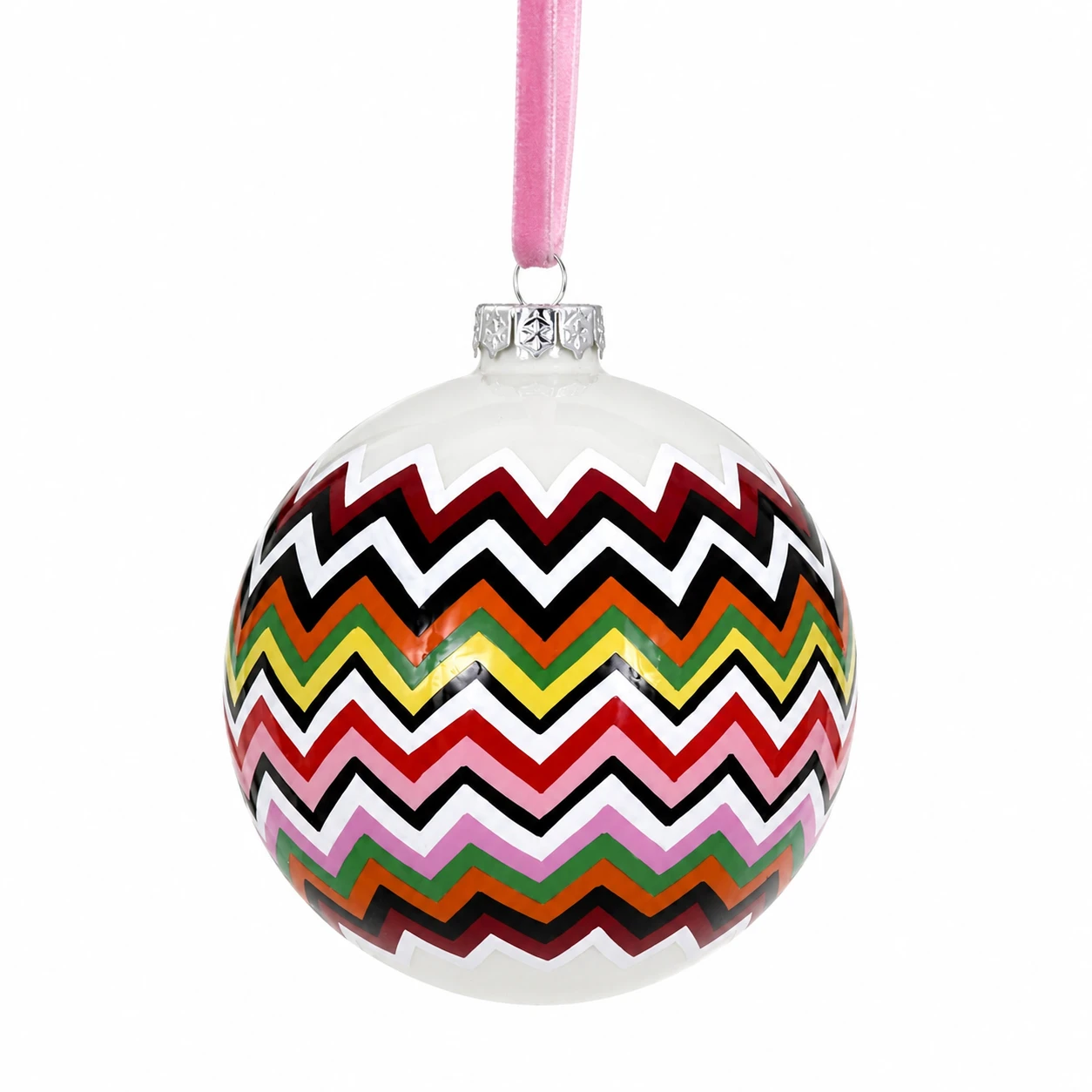 Cody Foster Layered Zig Zag Bauble Ornament | 4 Inch Glass