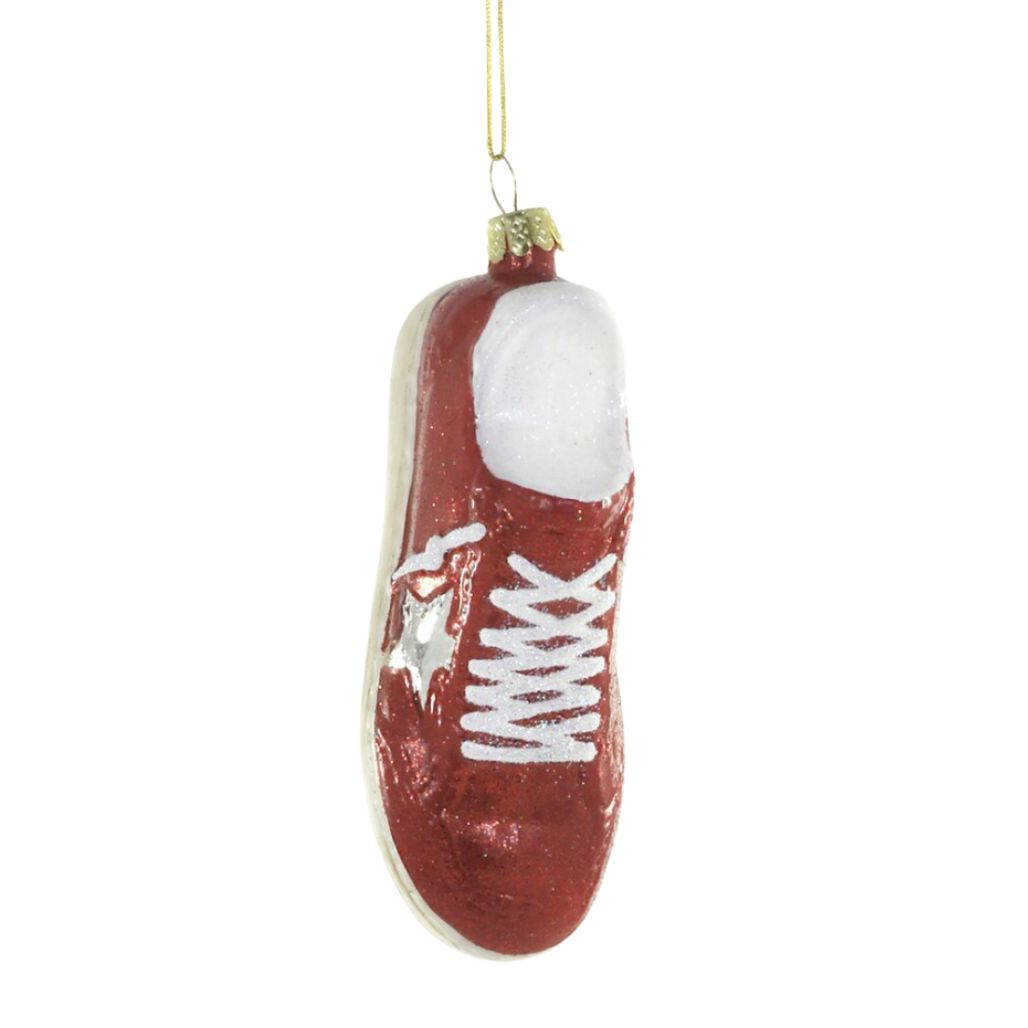 Cody Foster Red Luxe Star Sneaker Glass Ornament
