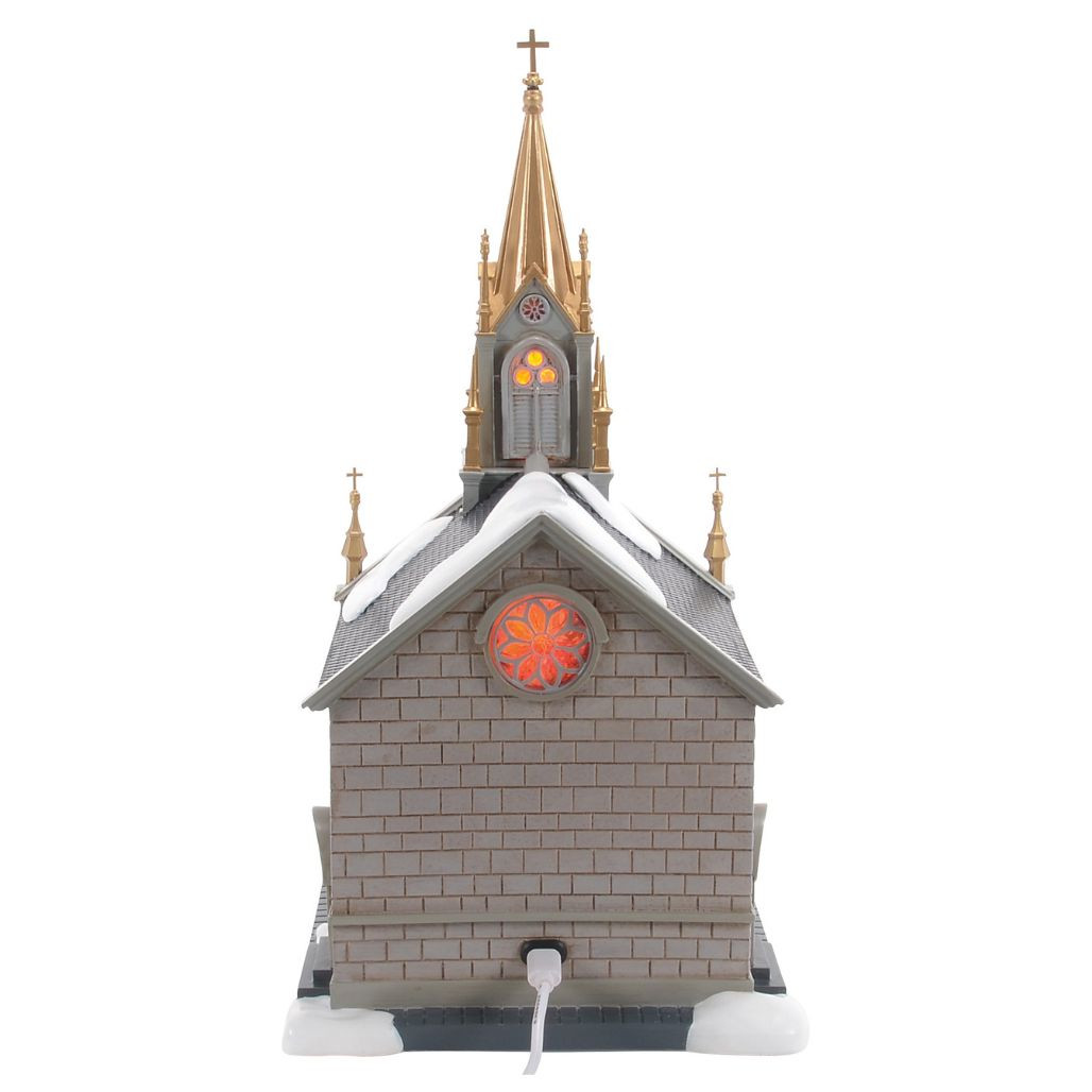 Department 56 50th Church Of Purposed Faith Christmas in the City village building.
Tall city church village piece with classic architectural details for a holiday display.
Lighted Department 56 building made with resin blend materials, 13.38 inches high.