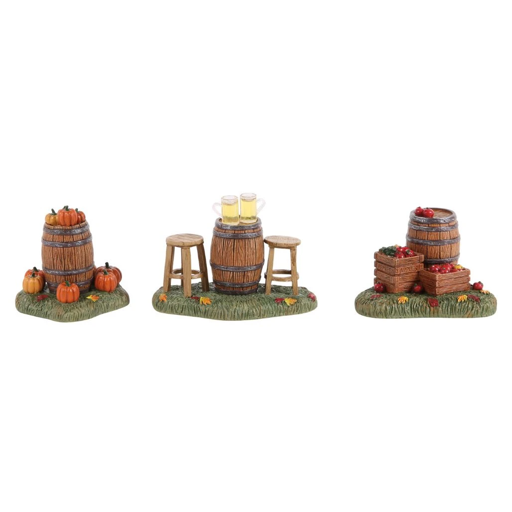 Department 56 Barrels of Fun Set of 3 Village Accessory
