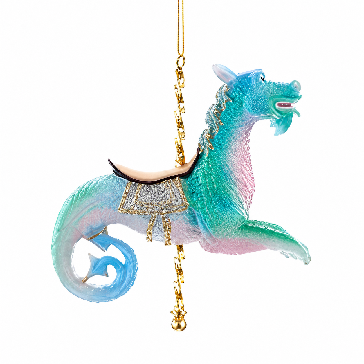 Kurt Adler Blue Carousel Dragon Ornament