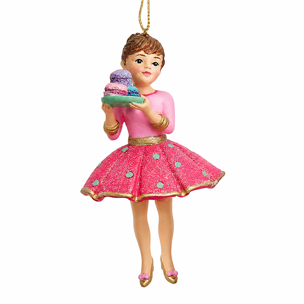 Kurt Adler Tea Time Brunette Dessert Girl Ornament
