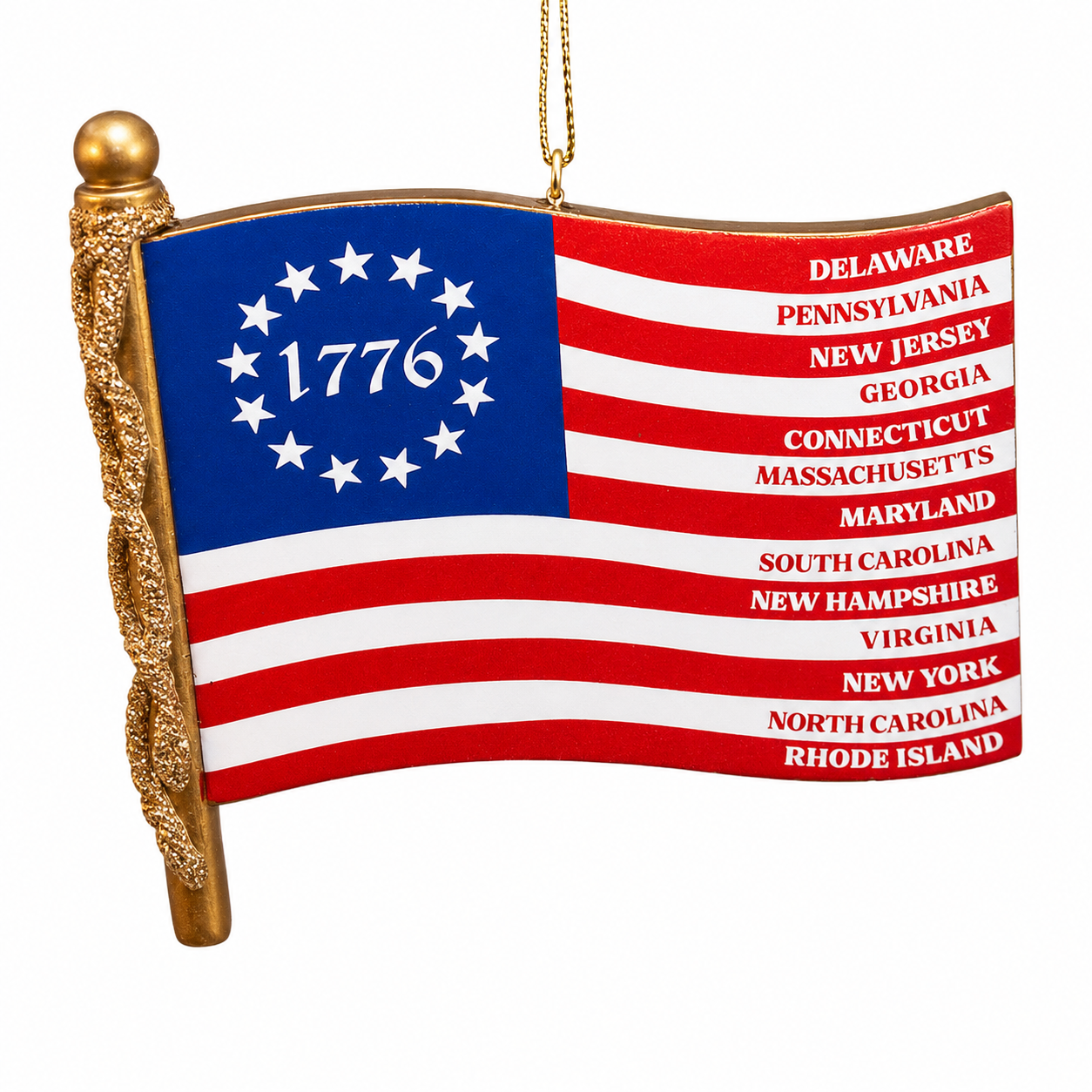 Kurt Adler America 250 13 Colonies Flag Ornament