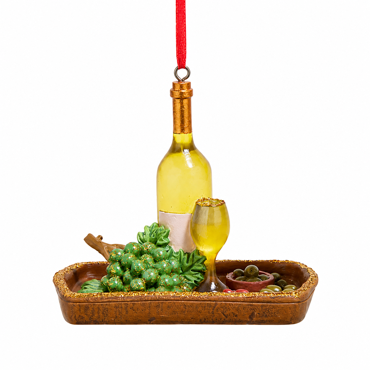 Kurt Adler White Wine Tray Ornament | The Christmas Loft